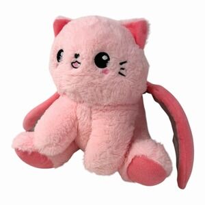 RARE Ploofs Cute N Creepy Stuffed Animal 10" Plush Spooky Pink Cat Bat Wings